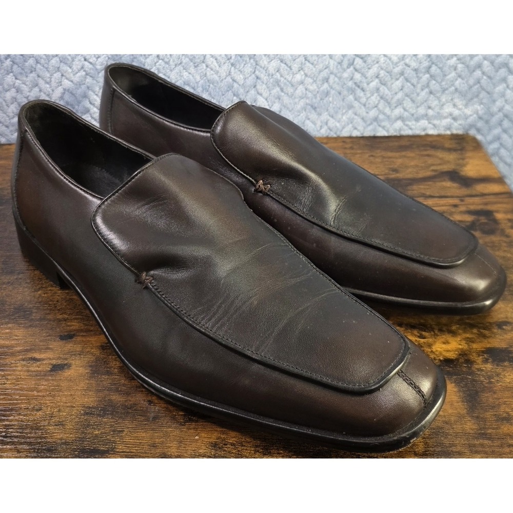 Gordon Rush Rome‎ Leather Slip On Dress Shoes Size 11.5 Dark Brown